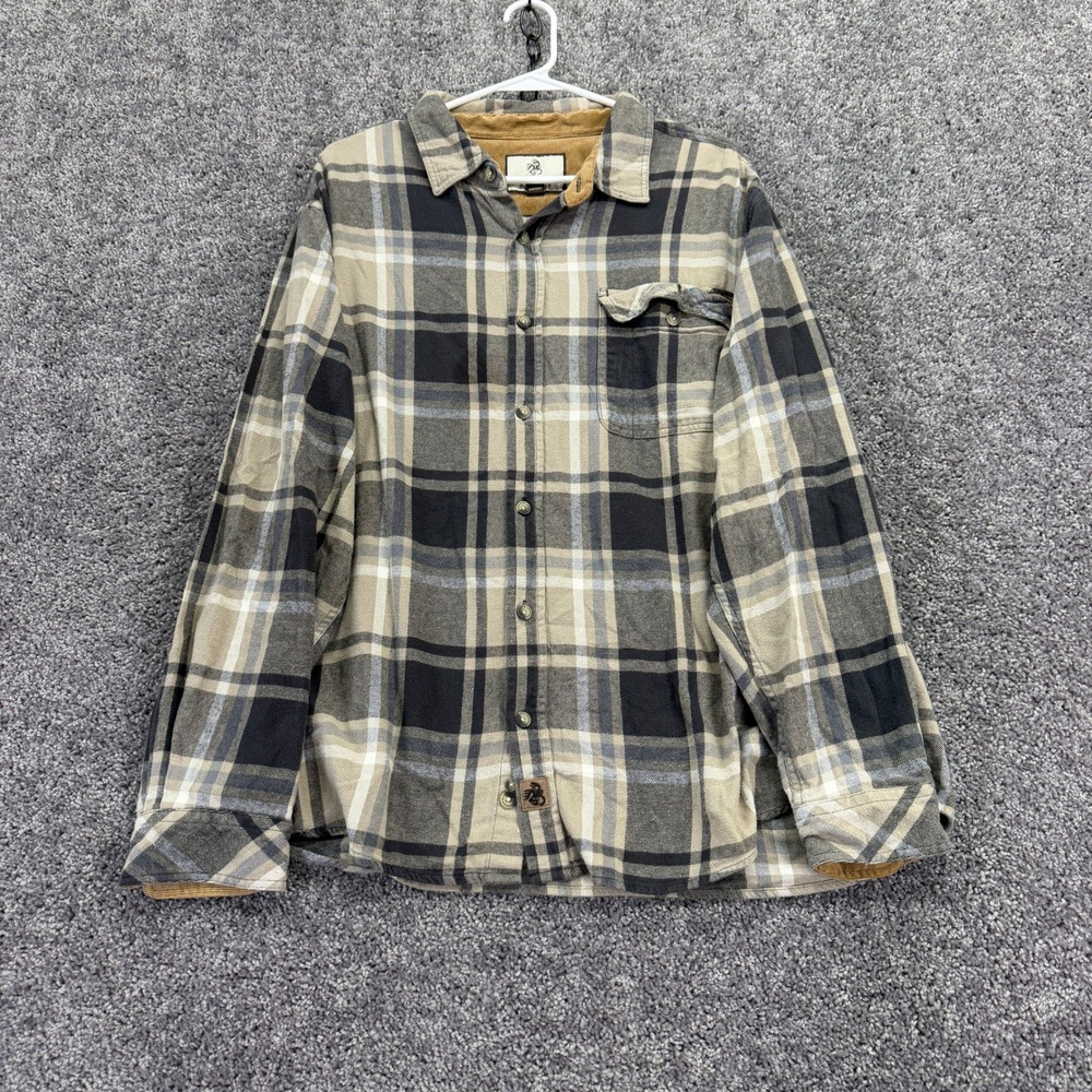 Legendary Whitetails Buck Camp Flannel Mens Extra Large Plaid Button Shirt